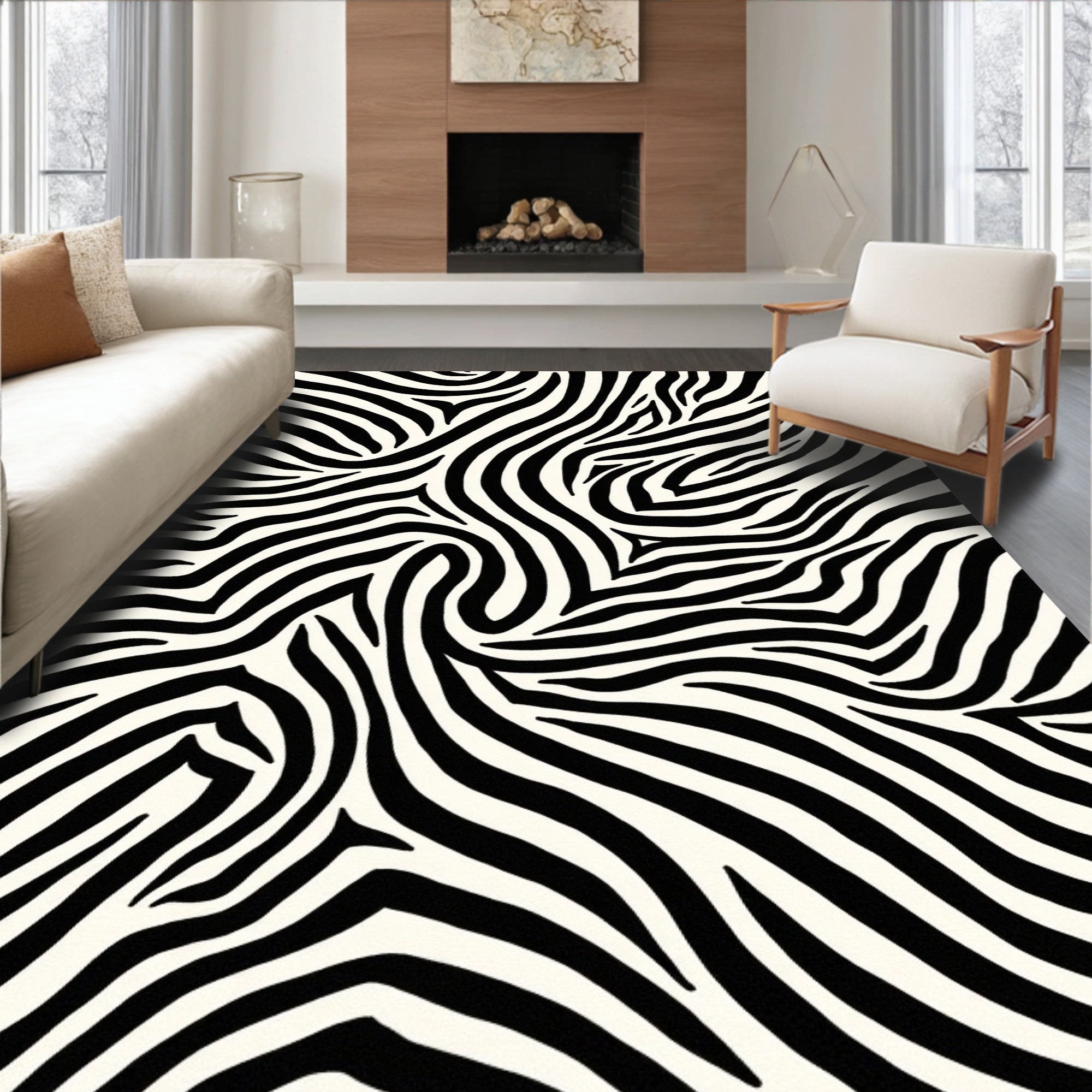 Bold Zebra Stripe Contemporary Rug