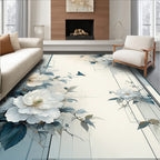 Delicate Floral Bird Garden Design Rug