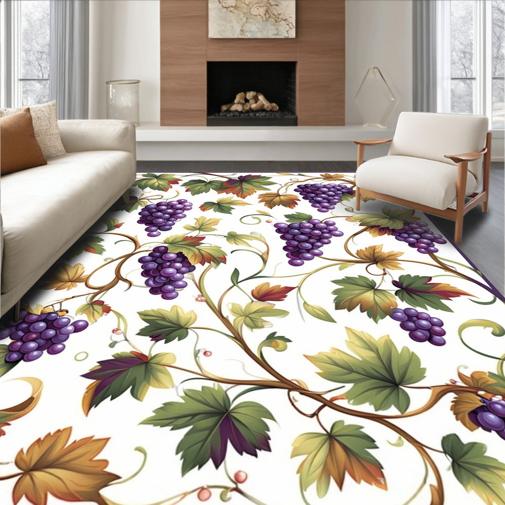 Vineyard Grape Cluster Pattern Design Rug