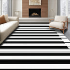 Minimalist Black White Stripes Rug
