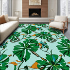 Lush Greenery Floral Art Print Rug