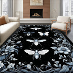 Elegant Insect Floral Botanical Design Rug