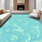 Light Blue Feather Pattern Design Rug