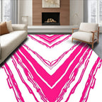 Bold Pink Chevron Striped Design Rug
