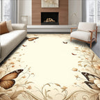 Vintage Floral Butterfly Art Rug