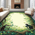 Vintage Jungle Animals And Trees Rug