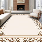 Ornate Floral Vine Border Design Rug