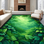 Lush Verdant Forest Canopy Design Rug