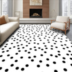 Scattered Black Dot Pattern Rug