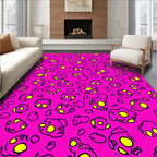 Pink Yellow Hand-Drawn Organic Shapes Rug