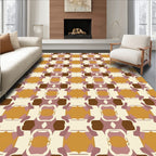 Abstract Geometric Ochre Pattern Rug