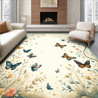Whimsical Butterfly Garden Sketch Design Rug