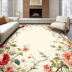 Vintage Rose Blossom Border Rug