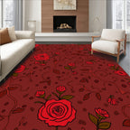 Vibrant Rose Vine Pattern Rug