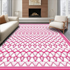 Art Deco Pink Scallop Pattern Rug