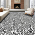 Intricate Swirls Geometric Lines Design Rug