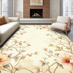 Soft Floral Vine Scrollwork Pattern Rug