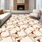 Abstract Beige And Brown Shapes Rug