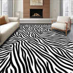 Bold Black and White Zebra Stripes Rug
