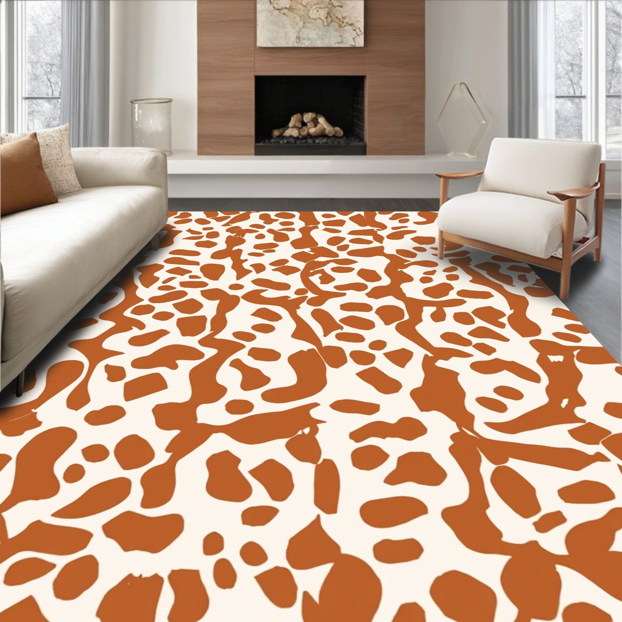 Modern Abstract Organic Print Rug
