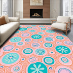 Whimsical Circles Vibrant Pattern Rug