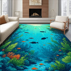 Underwater Scene Aquatic Life Design Rug