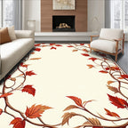 Autumn Leaves Vine Border Frame Rug
