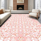 Pink Petal Geometric Art Deco Rug