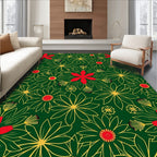 Emerald Green Floral Garden Cluster Rug