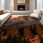 Nature inspired mountain and forest design Rug