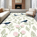 Birds And Delicate Floral Branches Rug