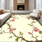 Floral Whimsical Rose Vine Design Rug
