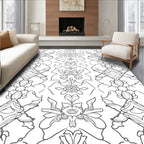Ornate Floral Symmetrical Pattern Design Rug