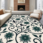 Whimsical Birds Floral Vine Pattern Rug