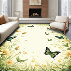 Whimsical Butterflies Floral Garden Rug