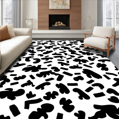 Abstract Brushstroke Pattern Rug