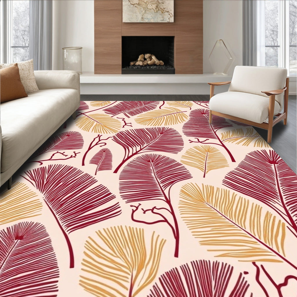 Leafy Swirls Pattern Design Rug