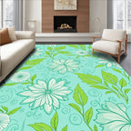 Hand Drawn Floral Swirl Pattern Rug