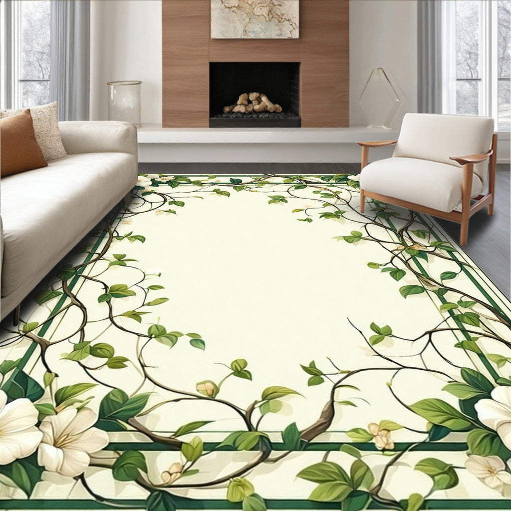 Nature Inspired Floral Vine Rug
