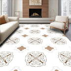 Brown Floral Medallion Repeating Pattern Rug
