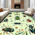 Whimsical Insect Garden Pattern Rug