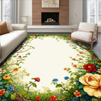 Whimsical Floral Vine Garden Design Rug