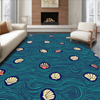 Oceanic Waves Shell Pattern Rug