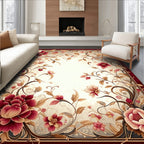 Regal Floral Vine Border Design Rug