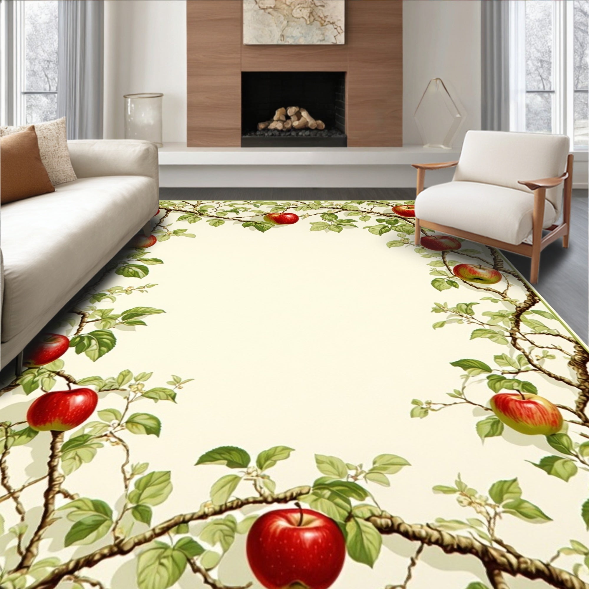 Vintage Apple Tree Branch Design Rug