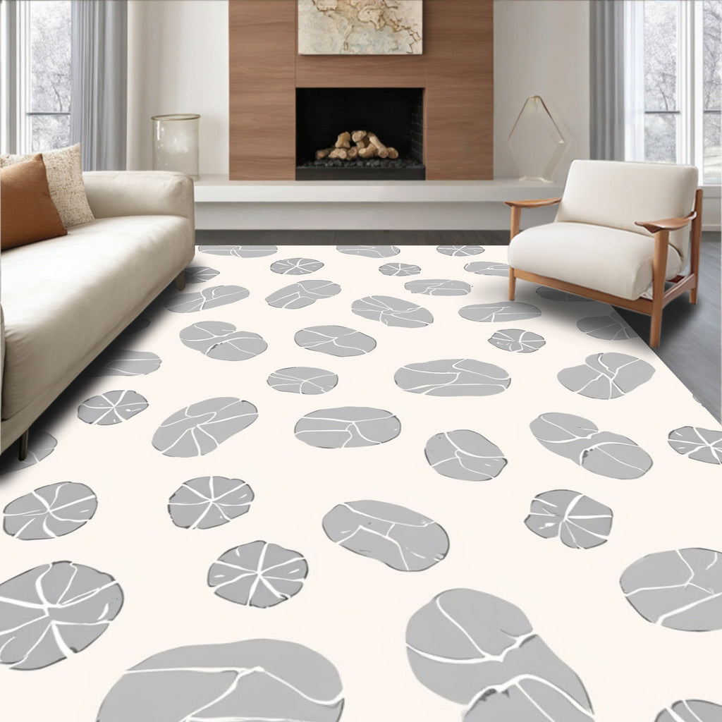 Pebble Pattern Abstract Textured Design Rug