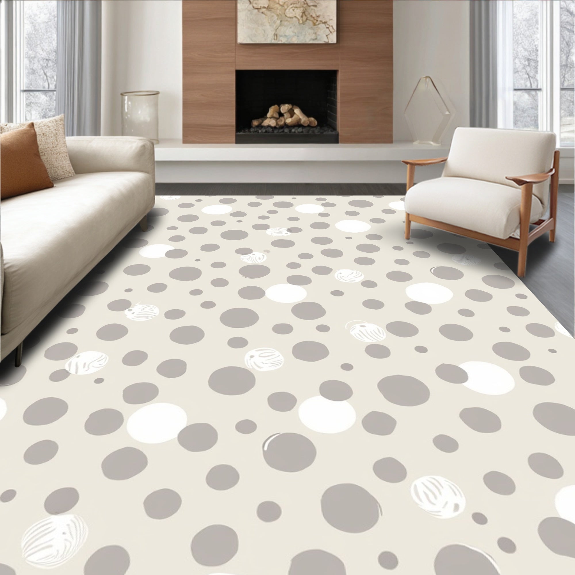 Playful Polka Dot Pattern Design Rug