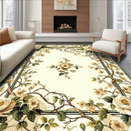 Cream Floral Vine Traditional Design Rug