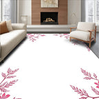 Pink Floral Branch Corner Design Rug
