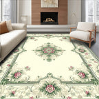 Victorian floral border with central medallion Rug